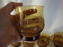 Load image into Gallery viewer, Vintage Libbey Americana Amber Rocks Juice Glasses 9.5 Ounce Set of 8 NIB