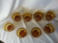 Load image into Gallery viewer, Vintage Libbey Americana Amber Rocks Juice Glasses 9.5 Ounce Set of 8 NIB