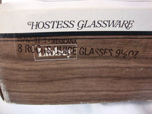 Load image into Gallery viewer, Vintage Libbey Americana Amber Rocks Juice Glasses 9.5 Ounce Set of 8 NIB