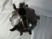 Load image into Gallery viewer, Marvin Bailey SC Folk Art Potter Double Face Man and Devil Dark Brown 8" Ugly Face Jug