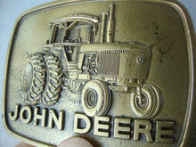 Load image into Gallery viewer, *Vintage John Deere Brass Belt Buckle and Key Chain, 1977