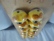 Load image into Gallery viewer, Vintage Ceramic Macrame Animal Eyes Yellow Black Eye Medium Set of 6 NIB