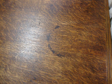 Load image into Gallery viewer, Antique Tiger Oak One Drawer Library Table with Spindle Fluted Legs