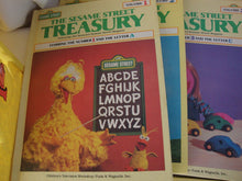 Load image into Gallery viewer, Vintage Sesame Street Library Books *Missing Book 6 with Big Bird Plastic Book Holder Rack Set