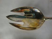 Load image into Gallery viewer, Vintage Godinger Cobalt Blue Glass with Metal Filigree Overlay Serving Spoon and Fork Set