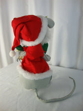 Load image into Gallery viewer, Vintage Annalee Mobilitee Dolls Santa Mouse 7760 with Green Toy Bag 13"