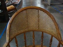 Load image into Gallery viewer, Vintage Oak Bent Wood Rolling Office Craft Adjustable Seat Chair with Cane Back