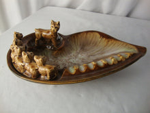 Load image into Gallery viewer, MCM Ceramic Mom Dog with 5 Puppies Brown Glaze Cigarette Ashtray