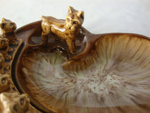 Load image into Gallery viewer, MCM Ceramic Mom Dog with 5 Puppies Brown Glaze Cigarette Ashtray