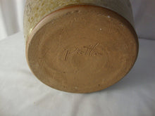 Load image into Gallery viewer, Patton Signed Folk Art Pottery Putty Pottery Crock with Double Handles Blue Crab Outline on Front