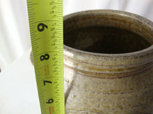 Load image into Gallery viewer, Patton Signed Folk Art Pottery Putty Pottery Crock with Double Handles Blue Crab Outline on Front