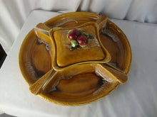 Load image into Gallery viewer, Vintage Wade CA Pottery Apple Motif 5 Piece Lazy Susan Table Set