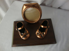 Load image into Gallery viewer, Vintage Bronze Baby Girl Shoes With Picture Frame