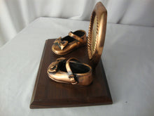 Load image into Gallery viewer, Vintage Bronze Baby Girl Shoes With Picture Frame