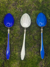 Load image into Gallery viewer, Spoon Set, Set of Six, Sterling Silver with Guilloche Enamel, Demitasse, Hestenes Norway
