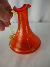 Load image into Gallery viewer, Vintage Amberina Orange Crackle Glass Mini Pitcher 4 1/2"