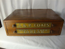 Load image into Gallery viewer, Vintage J&P Coats Logo All Sides Two Drawer Spool Cabinet
