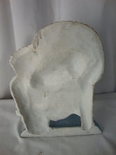 Load image into Gallery viewer, Vintage Midwest Cast Iron White Cat in Wicker Chair with Flower Doorstop