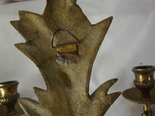 Load image into Gallery viewer, Vintage Brass Rococo Revival Style Floral Two Arm Candleholder Sconces Set of 2