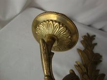 Load image into Gallery viewer, Vintage Brass Rococo Revival Style Floral Two Arm Candleholder Sconces Set of 2
