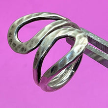 Load image into Gallery viewer, Ring, Sterling Silver, Hammered Double Loop, Size 7 1/2