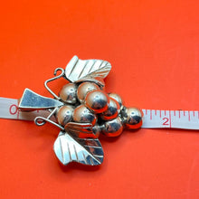 Load image into Gallery viewer, Pendant, Brooch, Sterling Silver, Grape Cluster, puffy, Mexico