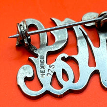Load image into Gallery viewer, Pin, Brooch, Sterling Silver, Initials ML