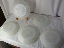 Load image into Gallery viewer, Vintage Termocrisa Milk Glass Lunch Plates Set of 5 Gold with Brown Leaves Flowers Motif