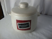 Load image into Gallery viewer, 1969 West Bend Carling Black Label Beer Stoneware Bean Pot with Lid