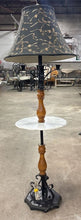 Load image into Gallery viewer, Side Table With Lamp, Cast Iron & Marble