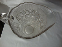 Load image into Gallery viewer, Antique McKee Clear Glass Parachute Rabbit Tracks Pattern Footed Water Pitcher