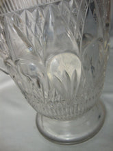 Load image into Gallery viewer, Antique McKee Clear Glass Parachute Rabbit Tracks Pattern Footed Water Pitcher