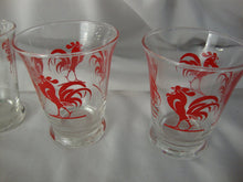 Load image into Gallery viewer, Vintage Libbey Red Rooster 4 Ounce Juice Glasses Set of 6