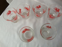 Load image into Gallery viewer, Vintage Libbey Red Rooster 4 Ounce Juice Glasses Set of 6