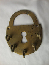 Load image into Gallery viewer, Vintage Brass Padlock Shape Small Wall Mount Key Holder 5 Hooks