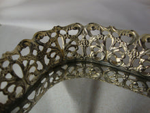 Load image into Gallery viewer, Vintage Regency Style Silver Tone Metal Filigree Vanity Tray Mirror