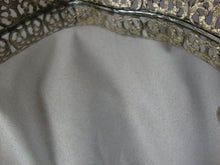 Load image into Gallery viewer, Vintage Regency Style Silver Tone Metal Filigree Vanity Tray Mirror