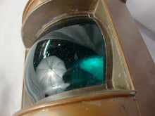 Load image into Gallery viewer, Vintage Starboard Copper Oil Boat Lamp with Blue Green Globe Glass Lantern