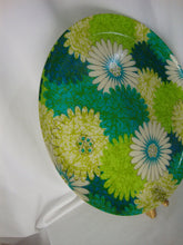 Load image into Gallery viewer, MCM Crazy Daisy Blue Green Fiberglass Round Serving Tray