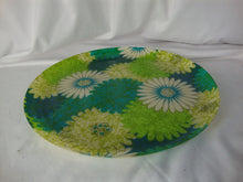 Load image into Gallery viewer, MCM Crazy Daisy Blue Green Fiberglass Round Serving Tray