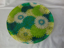 Load image into Gallery viewer, MCM Crazy Daisy Blue Green Fiberglass Round Serving Tray