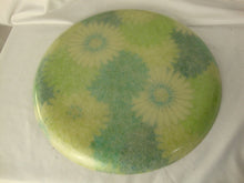 Load image into Gallery viewer, MCM Crazy Daisy Blue Green Fiberglass Round Serving Tray