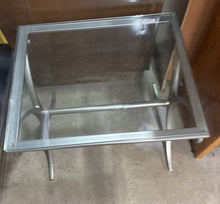 Load image into Gallery viewer, Metal Side Table With Glass Top