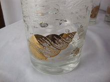 Load image into Gallery viewer, Vintage George Briard Nautical Shell Clear Frosted Lowball Cocktail Glasses Set of 5