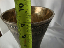 Load image into Gallery viewer, Vintage Metal Bronzed Look Leaf Motif Heavy Flared Flower Vase