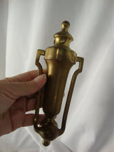 Load image into Gallery viewer, Vintage Weathered Brass Pull Arm Urn Shape Door Knocker
