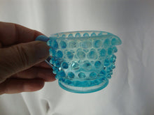 Load image into Gallery viewer, Vintage Unmarked Fenton Aqua Blue Opal Hobnail Small Creamer and Sugar Set