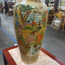 Load image into Gallery viewer, Tall Asian Gold Pheasant Vase