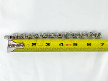 Load image into Gallery viewer, Vintage Sterling Silver & Mother of Pearl Square Link Bracelet