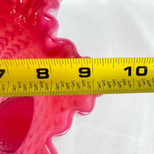 Load image into Gallery viewer, Vintage Fenton Cranberry Opalescent Hobnail Large Ruffled Top Vase